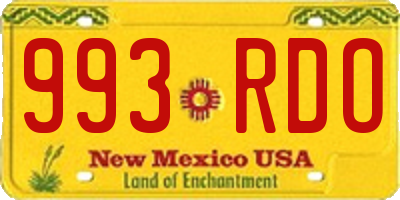 NM license plate 993RDO