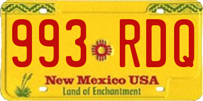 NM license plate 993RDQ