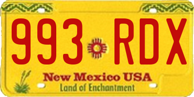 NM license plate 993RDX