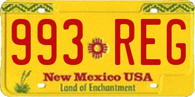 NM license plate 993REG