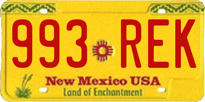 NM license plate 993REK
