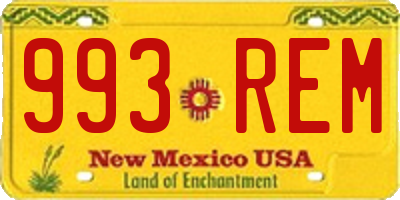NM license plate 993REM