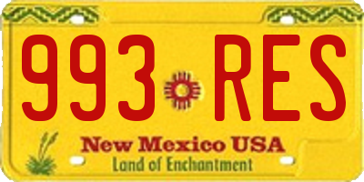 NM license plate 993RES