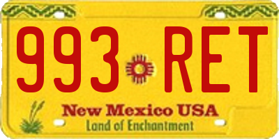 NM license plate 993RET
