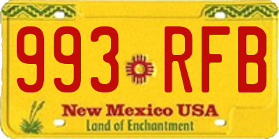 NM license plate 993RFB