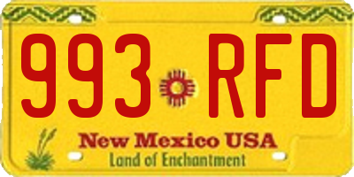 NM license plate 993RFD