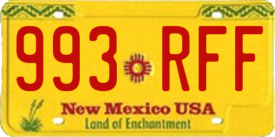 NM license plate 993RFF