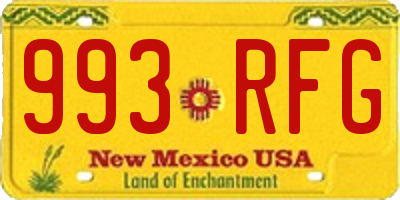 NM license plate 993RFG