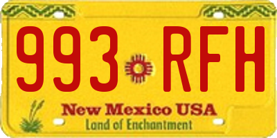 NM license plate 993RFH