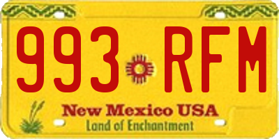 NM license plate 993RFM