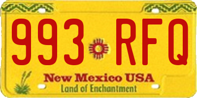 NM license plate 993RFQ