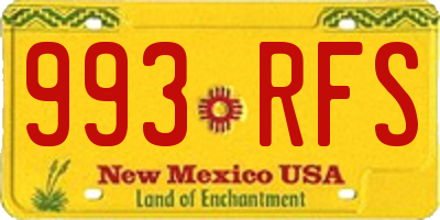 NM license plate 993RFS