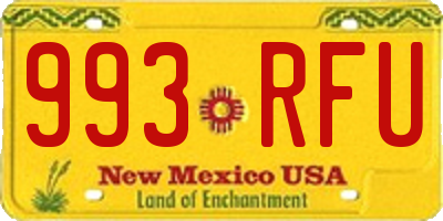 NM license plate 993RFU