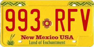 NM license plate 993RFV