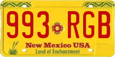 NM license plate 993RGB