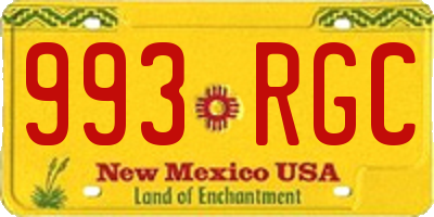 NM license plate 993RGC