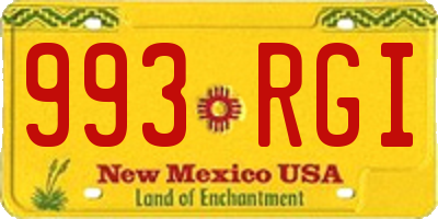 NM license plate 993RGI