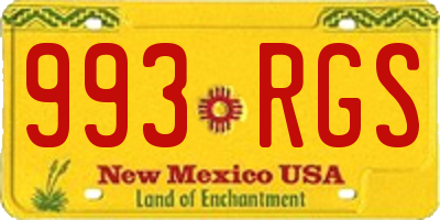 NM license plate 993RGS
