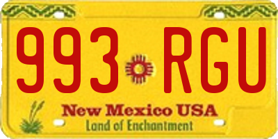 NM license plate 993RGU