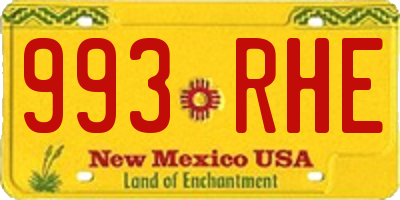 NM license plate 993RHE