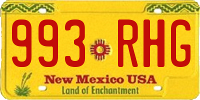 NM license plate 993RHG