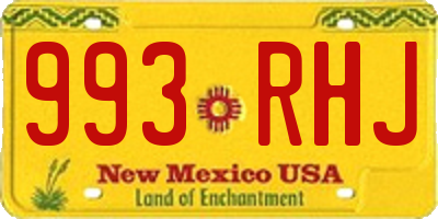 NM license plate 993RHJ