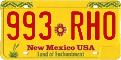 NM license plate 993RHO