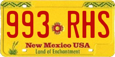 NM license plate 993RHS