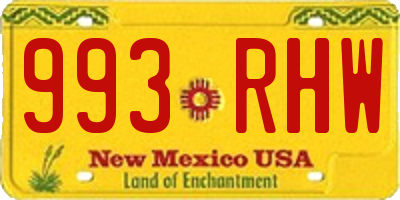 NM license plate 993RHW
