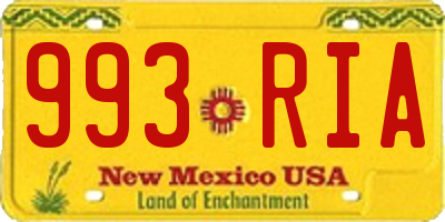 NM license plate 993RIA
