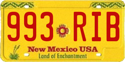 NM license plate 993RIB