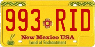 NM license plate 993RID