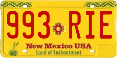 NM license plate 993RIE
