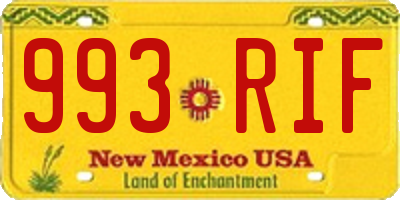 NM license plate 993RIF