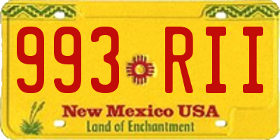 NM license plate 993RII