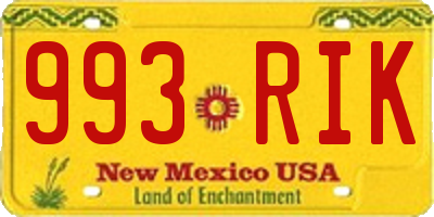 NM license plate 993RIK