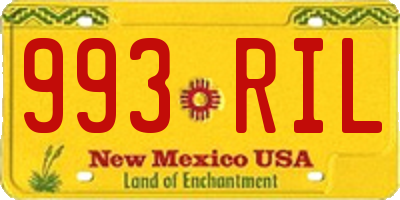 NM license plate 993RIL