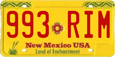 NM license plate 993RIM