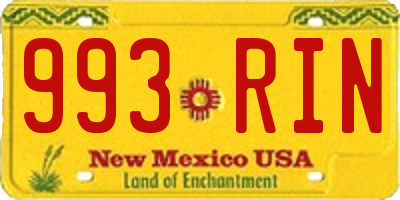 NM license plate 993RIN