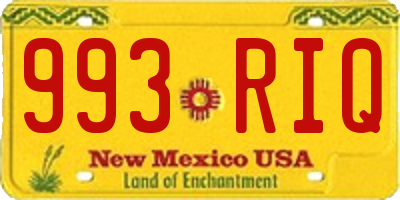NM license plate 993RIQ