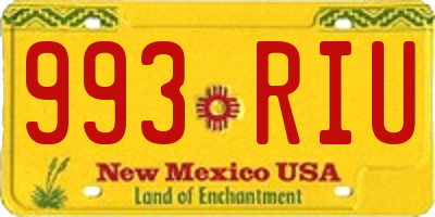 NM license plate 993RIU
