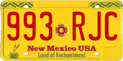 NM license plate 993RJC