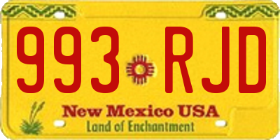 NM license plate 993RJD