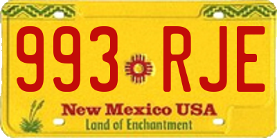 NM license plate 993RJE