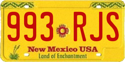 NM license plate 993RJS