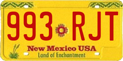 NM license plate 993RJT