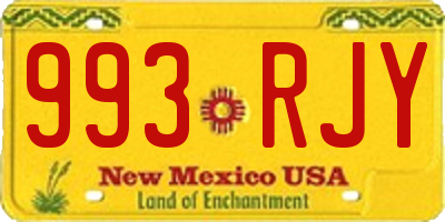 NM license plate 993RJY
