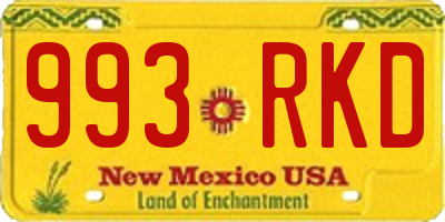 NM license plate 993RKD