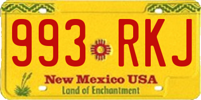 NM license plate 993RKJ