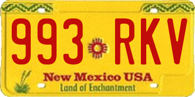 NM license plate 993RKV